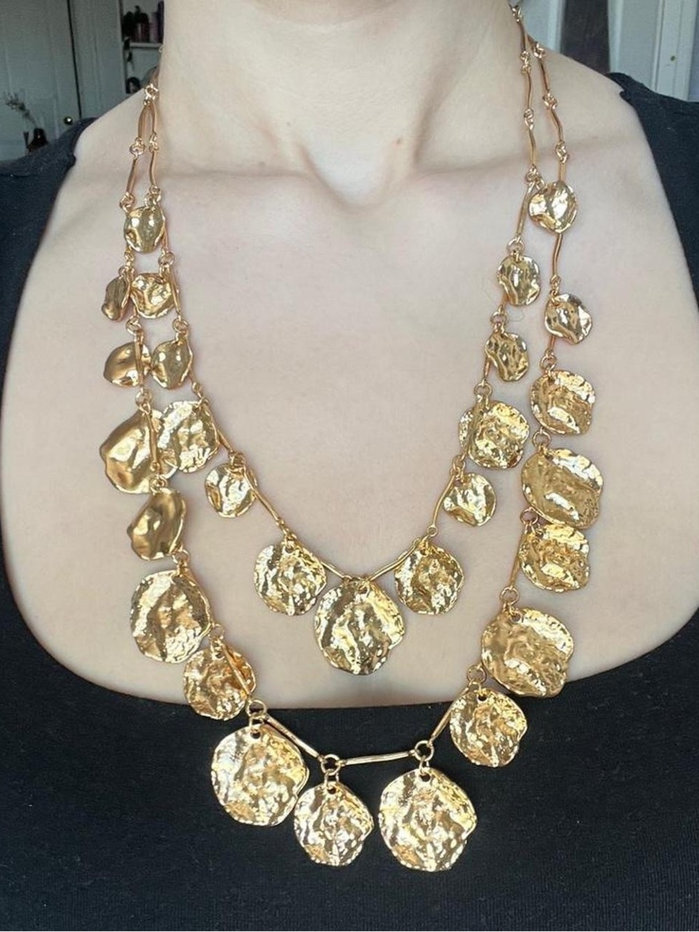 Two Gold Statement Necklaces